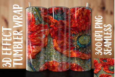 3D Poppy Tumbler Wrap 2