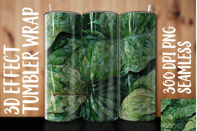 3D Green Philodendron Tumbler Wrap 2