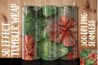 3D Geranium Tumbler Wrap 2