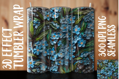 3D Forget-Me-Not Tumbler Wrap 2