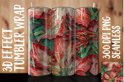 3D Amaryllis Tumbler Wrap 2