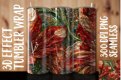 3D Amaryllis Tumbler Wrap 3