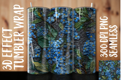 3D Forget-Me-Not Tumbler Wrap 3