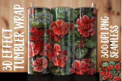 3D Geranium Tumbler Wrap 3