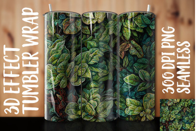 3D Green Croton Tumbler Wrap 3