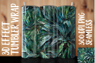 3D Green Dracaena Tumbler Wrap 3