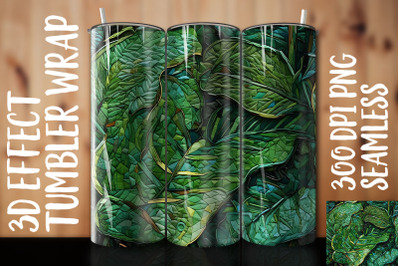 3D Green Philodendron Tumbler Wrap 3