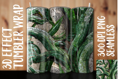 3D Green Snake Plant Tumbler Wrap 3