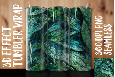 3D Green ZZ Plant Tumbler Wrap 3