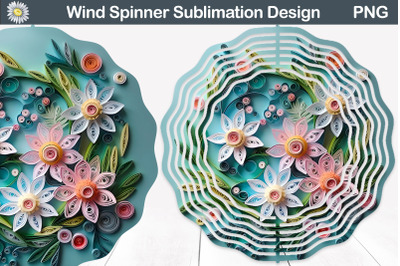 Quilling Flowers Wind Spinner | 3D Wildflowers Wind Spinner