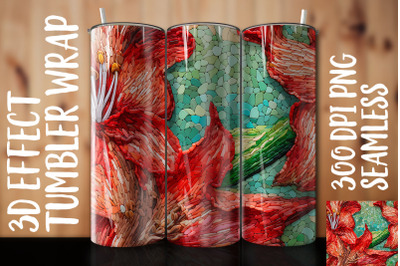 3D Amaryllis Tumbler Wrap