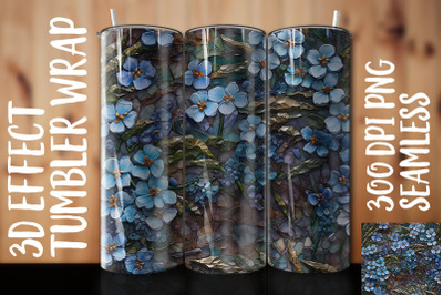 3D Forget-Me-Not Tumbler Wrap