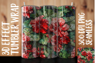 3D Geranium Tumbler Wrap