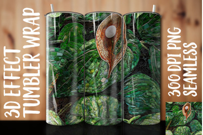 3D Green Anthurium Tumbler Wrap