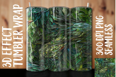 3D Green Bird of Paradise Tumbler Wrap