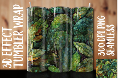 3D Green Croton Tumbler Wrap