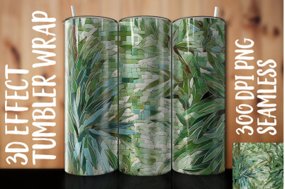 3D Green Dracaena Tumbler Wrap