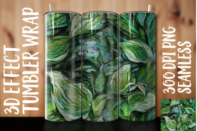 3D Green Hosta Tumbler Wrap