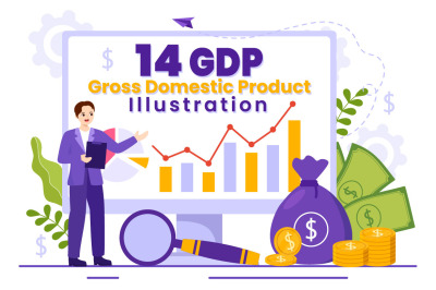 14 GDP or Gross Domestic Product Illustration