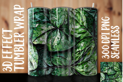 3D Green Philodendron Tumbler Wrap