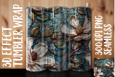 3D Magnolia Tumbler Wrap