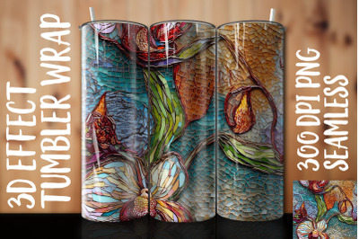 3D Orchid Tumbler Wrap