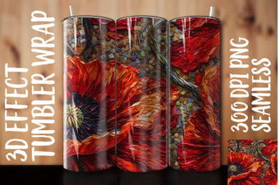 3D Poppy Tumbler Wrap