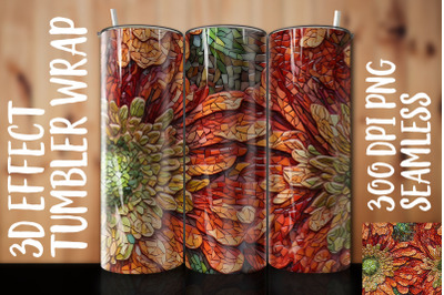 3D Zinnia Tumbler Wrap