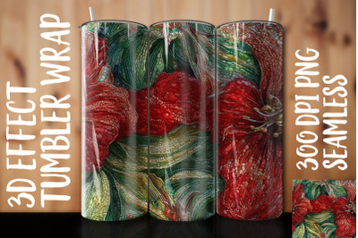 3D Amaryllis Tumbler Wrap 1