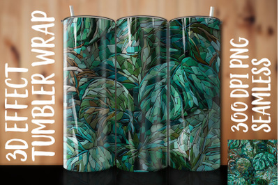 3D Green Philodendron Tumbler Wrap 1