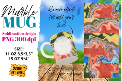 Abstract paint sublimation mug wrap bundle.Fluid art design