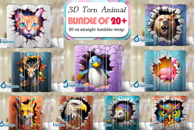Torn Animal 3D Tumbler Wrap Bundle