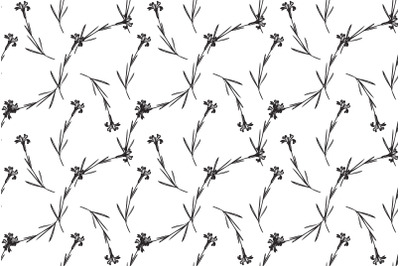 Botanical hand drawn floral seamless pattern. Spring plant vintage abs