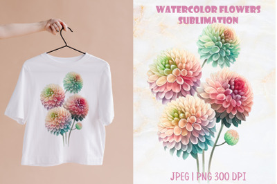 Watercolor Dahlia flower PNG