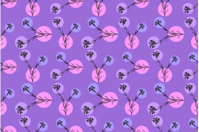 Botanical floral pastel purple color seamless pattern vector