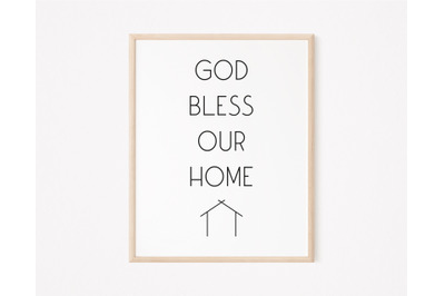 God Bless Our Home Sign, Home Blessing Wall Art, Home Wall Decor