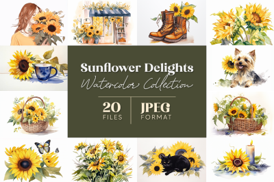 Sunflower Delights Watercolor Collection
