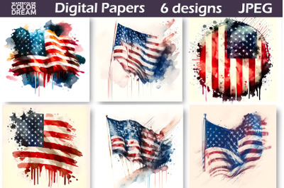 &nbsp;American Flag Digital Paper | Patriotic digital paper&nbsp;