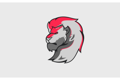 Angry Lion king mascot logo design vector template