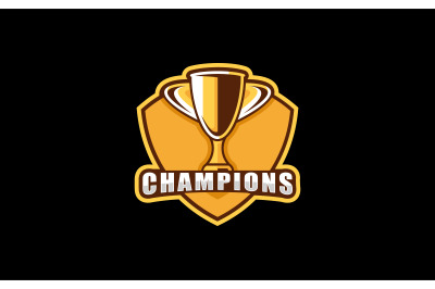 Champions trophy logo vector template