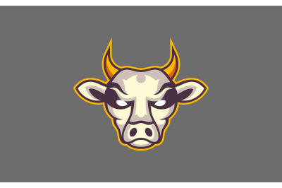 Cow head mascot logo design vector template