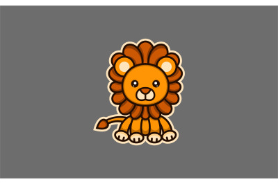 Cute Lion logo design vector template