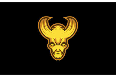 Evil Devil head or face mascot logo design vector template