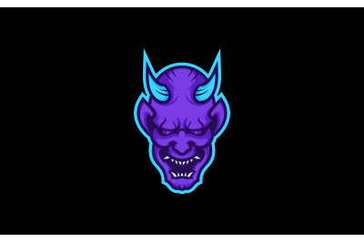 Evil Devil head or face mascot logo design vector template