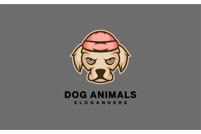 Dog head pet mascot logo design vector template