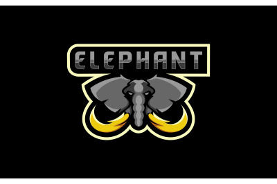 Wild elephant head mascot logo design vector template