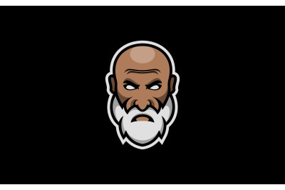 Evil master or old man with beard mascot logo template