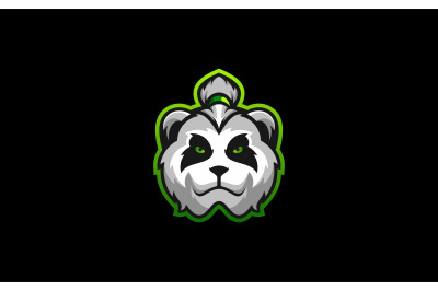 Evil Panda head mascot logo design vector template