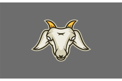 Goat head mascot logo design vector template