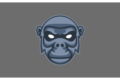 Gorilla Head mascot logo design vector template